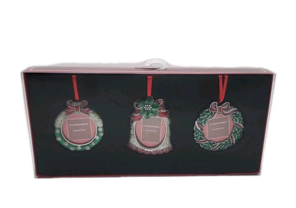 St. Nicholas Square Ornament Frames Set of 3 Kohls S904791 In Original Box